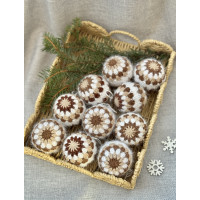 Новорічний декор, куля 6 см, Беж