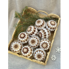 Новорічний декор, куля 6 см, Беж