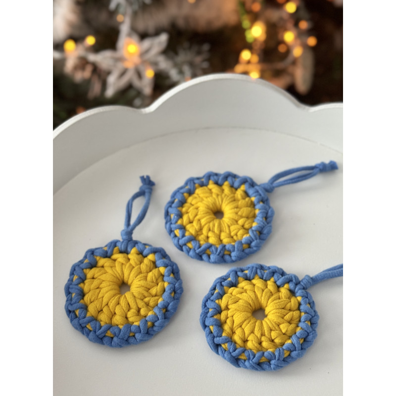 Ялинкові прикраси патріотичні 3 шт