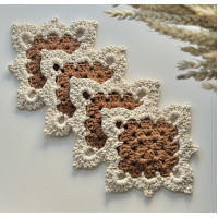 Підставки 4 шт під чашки, Беж/какао