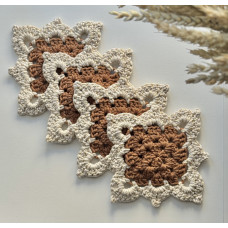 Підставки 4 шт під чашки, Беж/какао