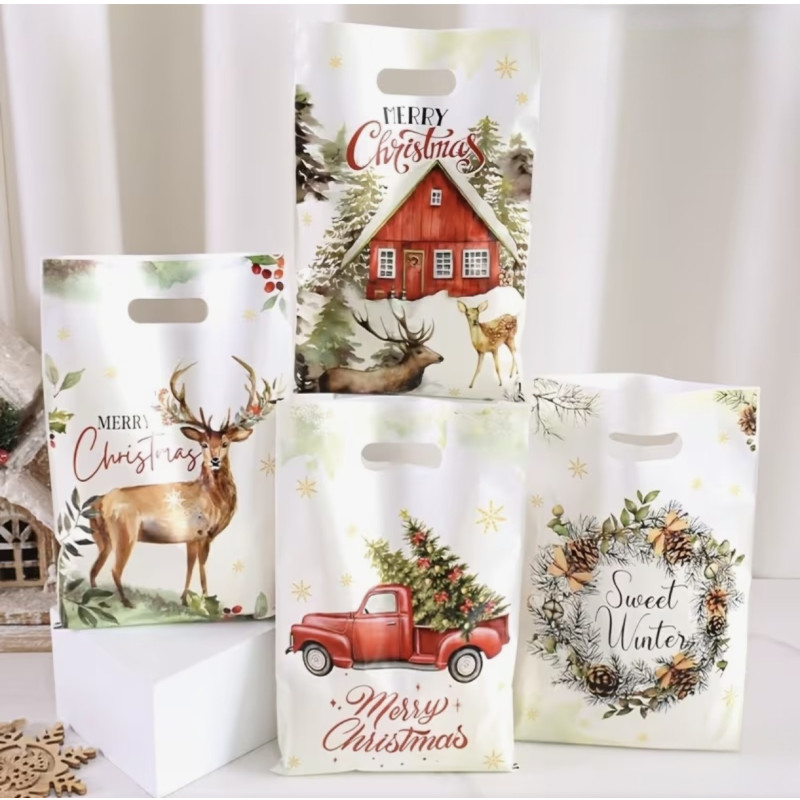 Пакети подарункові різдвяні, 4 шт Пакети подарункові різдвяні, 4 шт