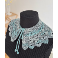 Комірець Дейзі в'язаний, Сірий/бірюза меланж