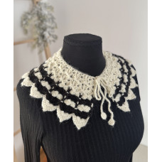 Комірець Дейзі в'язаний, Молоко+Чорний