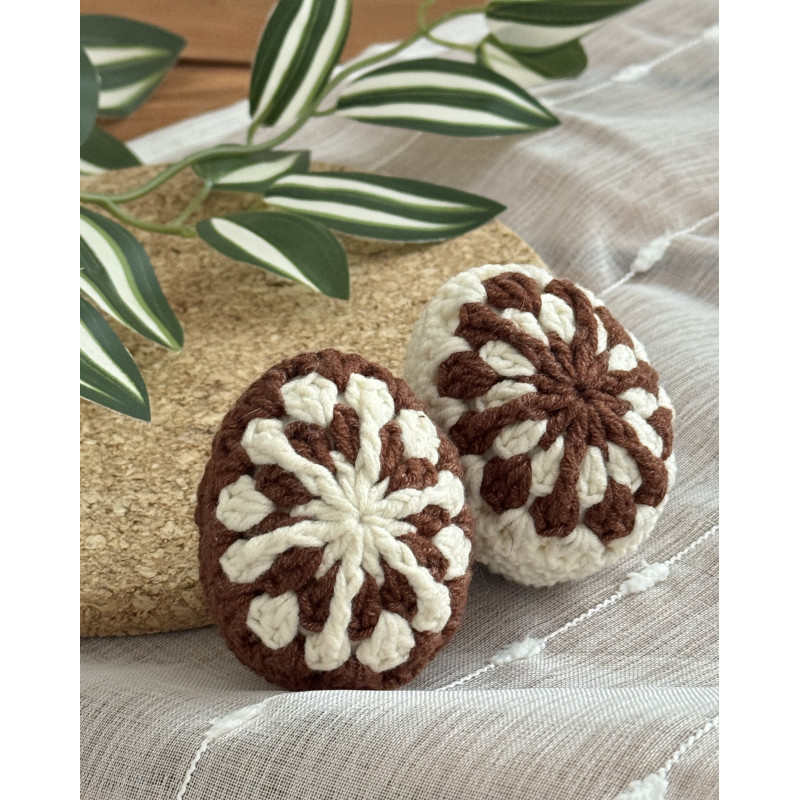 Писанки 2 шт, коричневий/молочний