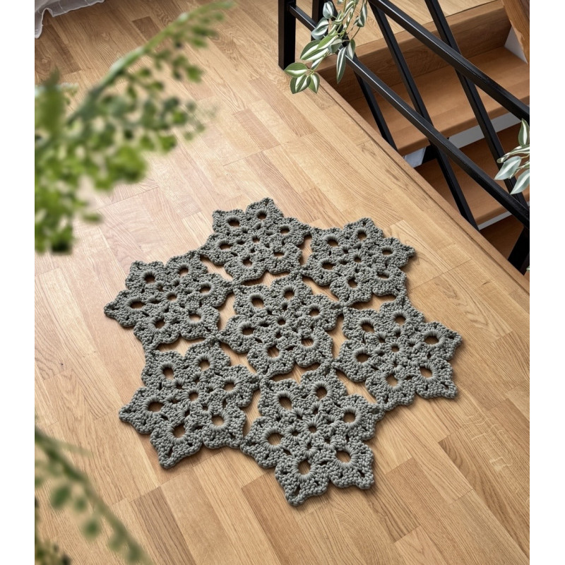 Килим Фловерс в'язаний, колір Оливка