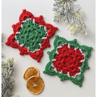 Підставки під чашки, 2 шт Зелена/червона