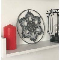 Панно сіре кругле, декор