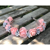 Обруч Квіти, колір Рожевий