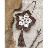 Підвіска Квітка, бохо декор Коричневий