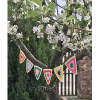 Гірлянда в'язана, прапорці 6 шт Гірлянда в'язана, прапорці 6 шт