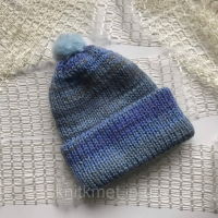 Шапка в'язана, колір Синій Шапка в'язана, колір Синій