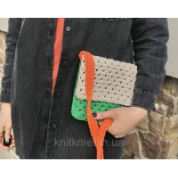 Сумка в'язана Равенна, зелений/беж/оранж