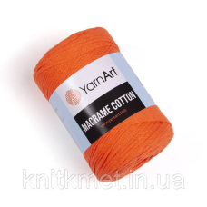 Шнур YarnArt Macrame Cotton, 250 г, моток 225 м, колір Оранж неон 800