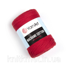 Шнур YarnArt Macrame Cotton, 250 г, моток 225 м, колір Червоний 773