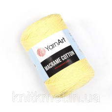 Шнур YarnArt Macrame Cotton, 250 г, моток 225 м, колір Світло-жовтий 754