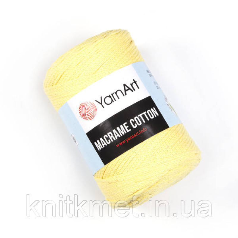 Шнур YarnArt Macrame Cotton, 250 г, моток 225 м, колір Світло-жовтий 754