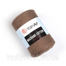 Шнур YarnArt Macrame Cotton, 250 г, моток 225 м, колір Шоколад 788