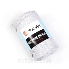 Шнур YarnArt Macrame Cotton, 250 г, моток 225 м, колір Світло-сірий 756