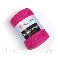 Шнур YarnArt Macrame Cotton, 250 г, моток 225 м, колір Фуксія неон 803