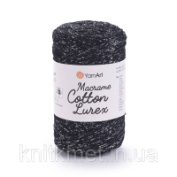 YarnArt Macrame Cotton Lurex, Чорний+срібло 723