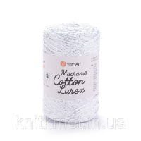 YarnArt Macrame Cotton Lurex, Білий+срібло 720