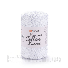 YarnArt Macrame Cotton Lurex 250 г, моток 205 м, колір Білий 721