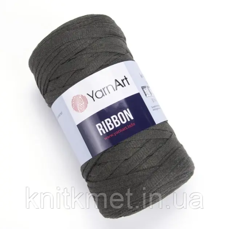 Трикотажна стрічка YarnArt Ribbon для в’язання корзин, килимів, сумок, рюкзаків, тапочок,декоративних подушок, колір 782 Хакі